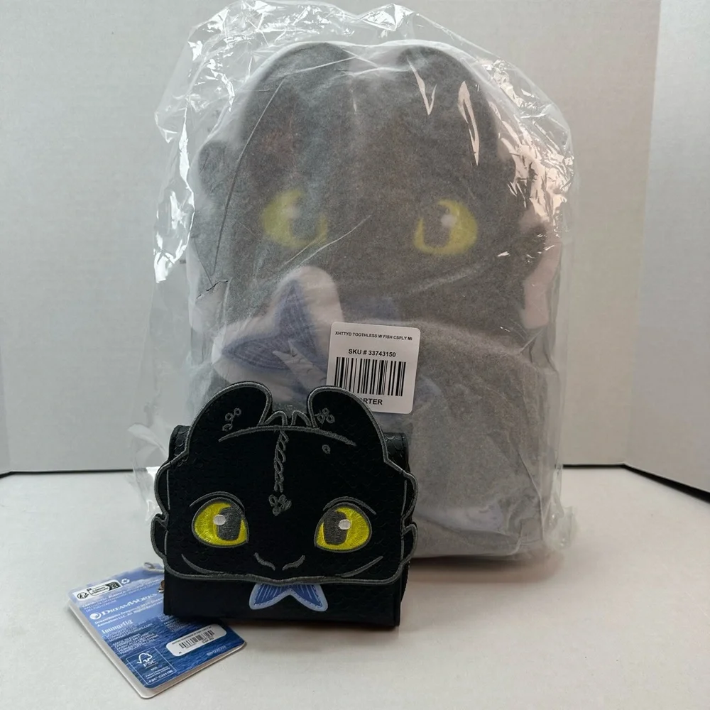 Loungefly DreamWorks How to Train Your Dragon Toothless & Fish Set